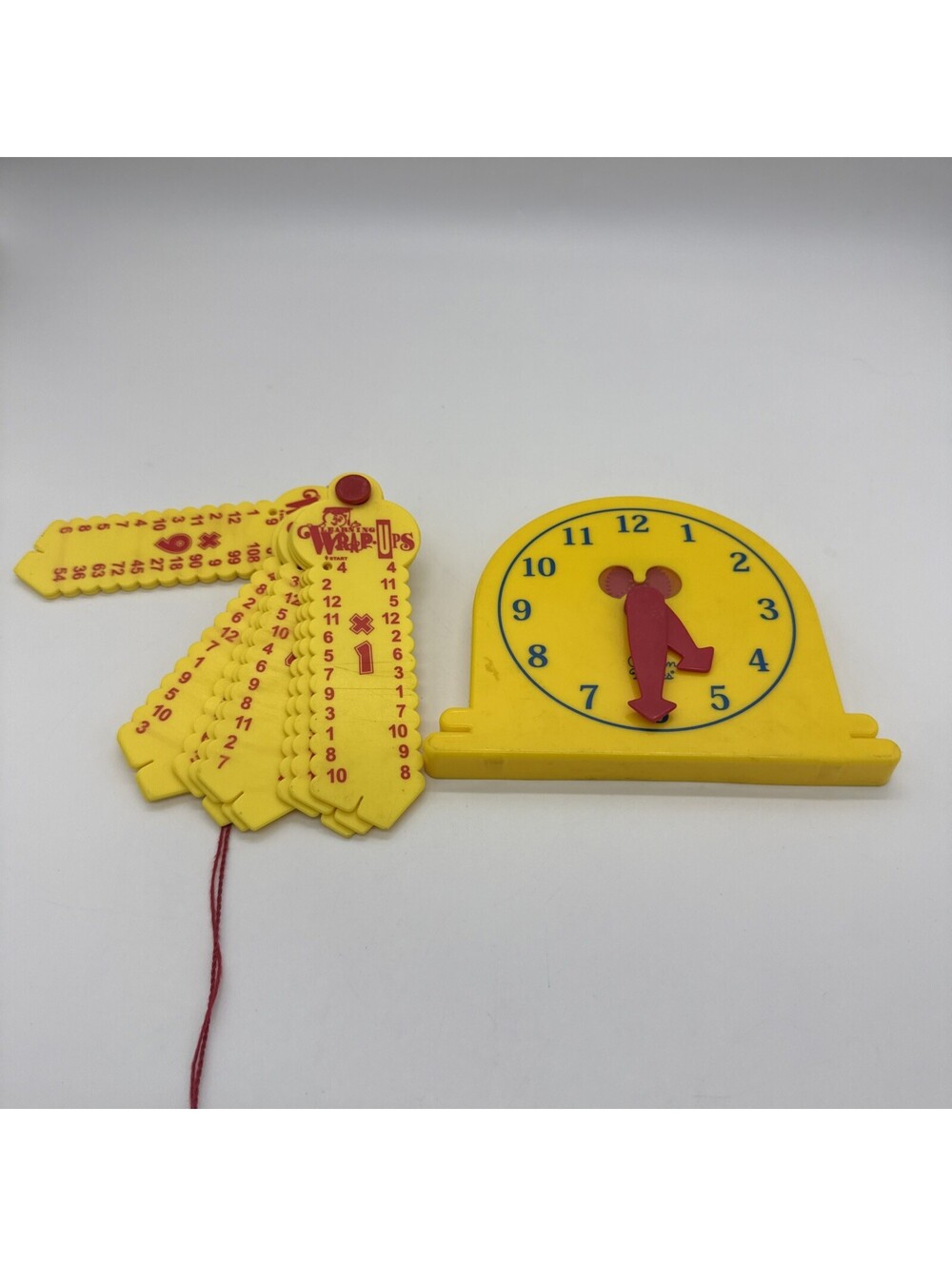 Vintage Learning Wrap-Ups Math Keys & Plastic Teaching Clock Educational Toy Lot